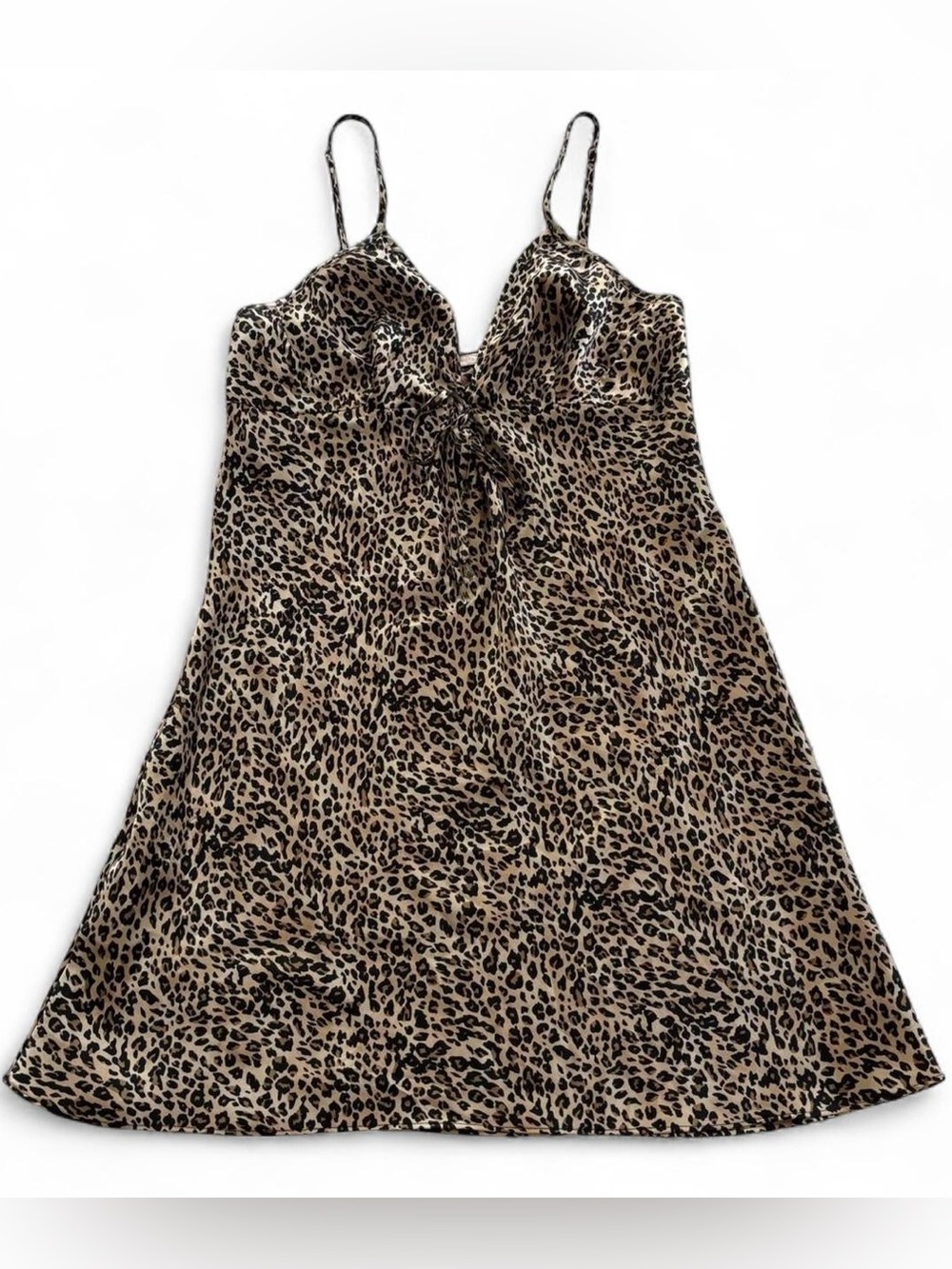 Sentiments Y2K Cheetah Print Satin Mini Slip Dress